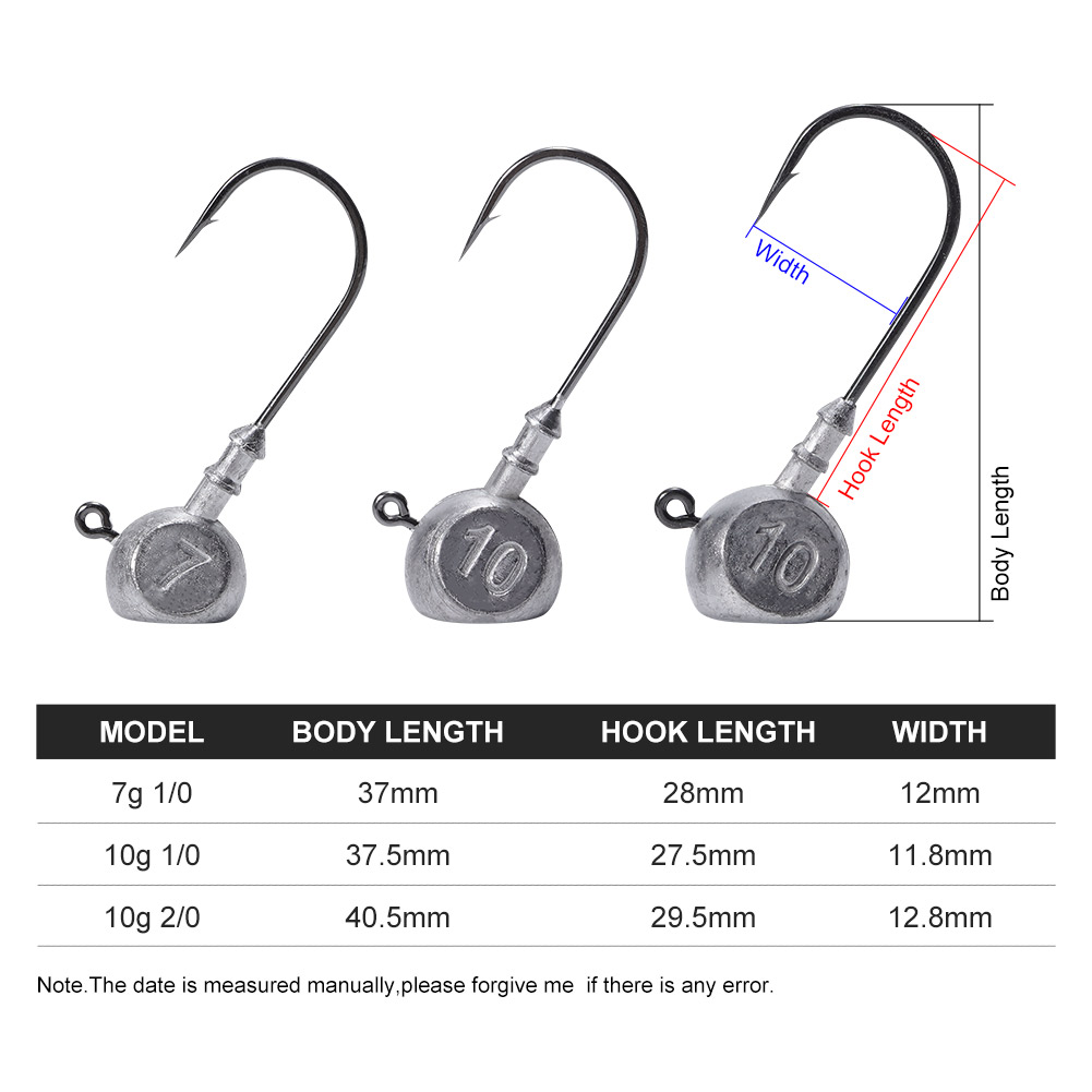 Noeby Đầu Jig 7G 10G 1/0 2/0 N - đánh giá và giá Fishing Hook Offset
